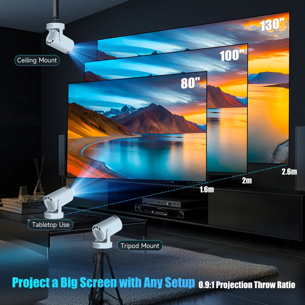 Magcubic 8K HY300 Pro + Projector Built in 5W Speaker 1280*720P Android 14 8000 Lumens Wifi6 BT5.4 Outdoor Portable Projector